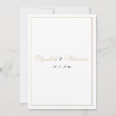 Elegant white and gold foliage RSVP 招待状 (裏面)