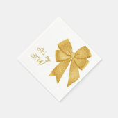 Elegant White and Gold Glitter Bow Birthday スタンダードカクテルナプキン (角)