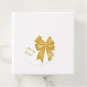Elegant White and Gold Glitter Bow Birthday フェイバータグ (インサイチュ)