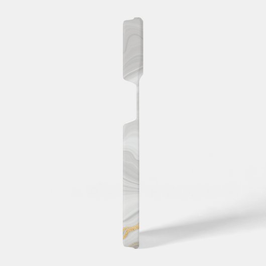 Elegant White And Gold Marble iPhoneケース (右側面)