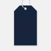 Elegant White and Gold Rose on Navy Blue ギフトタグ (裏面)