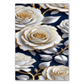 Elegant White and Gold Rose on Navy Blue テーブルナンバー (裏面)