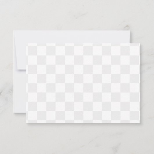 Elegant White and Gray Checkerboard Personalized ノートカード (裏面)