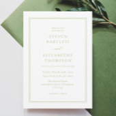 Elegant White and Green Wedding  招待状