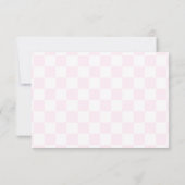 Elegant White and Pink Checkerboard Custom Name ノートカード (裏面)