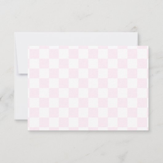 Elegant White and Pink Checkerboard Personalized  ノートカード (裏面)