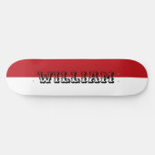 Elegant white and red personalized name スケートボード (横)