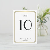 Elegant White Art Deco Wedding Table Number 招待状 (スタンド正面)