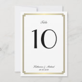 Elegant White Art Deco Wedding Table Number 招待状 (裏面)