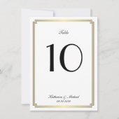 Elegant White Art Deco Wedding Table Number 招待状 (正面)