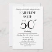 Elegant White Birthday Party Invitations 招待状 (正面)