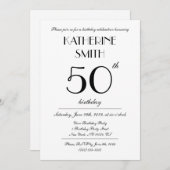 Elegant White Birthday Party Invitations 招待状 (正面/裏面)