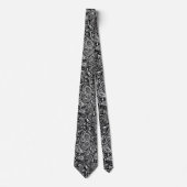 Elegant White & Black Floral Paisley Pattern ネクタイ (正面)