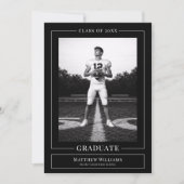 Elegant White & Black Graduate Announcement 招待状 (正面)