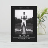 Elegant White & Black Graduate Announcement 招待状 (スタンド正面)