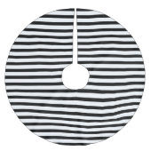 Elegant White Black Stripe ブラッシュドポリエステルツリースカート (正面)