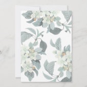 Elegant White Blossom Flower Photo Frame Birth 案内状 (裏面)