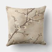 Elegant White Blossom Minimal Branch クッション (裏面)
