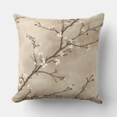 Elegant White Blossom Minimal Branch クッション (正面)