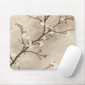 Elegant White Blossom Minimal Branch マウスパッド (マウス)