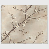 Elegant White Blossom Minimal Branch ラッピングペーパー (フラット)
