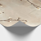 Elegant White Blossom Minimal Branch ラッピングペーパー (角)