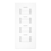 Elegant White Bokeh Salon Price List Menu ラックカード (裏面)