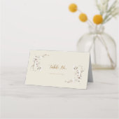 Elegant White Botanical Blossom Ivory Wedding プレイスカード (裏面)