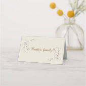Elegant White Botanical Blossom Ivory Wedding プレイスカード (正面)