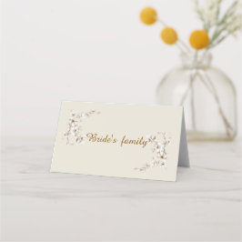 Elegant White Botanical Blossom Ivory Wedding プレイスカード
