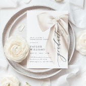 Elegant White Bow Graduation 招待状