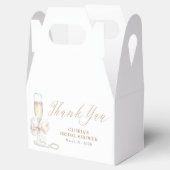 Elegant White Bow Prosecco Bridal Shower Thank You フェイバーボックス (オープン)