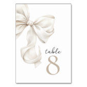 Elegant White Bow Table Numbers テーブルナンバー (裏面)