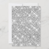 Elegant White Bow,Tiara,Silver Glitter Sweet 16 招待状 (裏面)