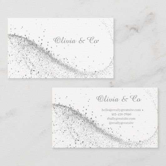 Elegant White Business Card 名刺 (正面/裏面)