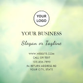 Elegant White Business| Custom Company Name & Logo ウィンドウサイン (シート3)