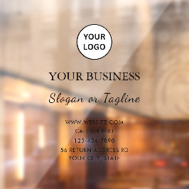 Elegant White Business| Custom Company Name & Logo ウィンドウサイン