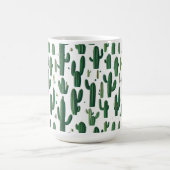 Elegant White Cactus Design Mug コーヒーマグカップ (中央)