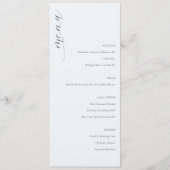 Elegant White Calligraphy Menu メニュー (正面)