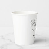 Elegant White Calligraphy Wedding  紙コップ (右)