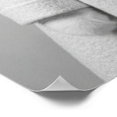 Elegant White Cat in Fur Collar Coat Sunglasses ポスター (角)