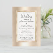 Elegant white champagne gold glamour Wedding 招待状 (スタンド正面)