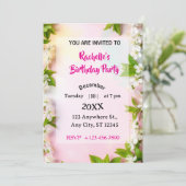 Elegant White Cherry Blossom Floral Birthday 招待状 (スタンド正面)