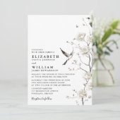 Elegant White Chinoiserie Floral Details Wedding 招待状 (スタンド正面)