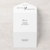 Elegant White Chinoiserie Floral Garden Wedding オールインワン招待状 (外側)