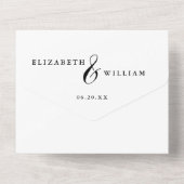 Elegant White Chinoiserie Floral Garden Wedding オールインワン招待状 (裏面)