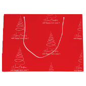 Elegant White Christmas Tree Red  ラージペーパーバッグ (正面)
