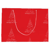 Elegant White Christmas Tree Red  ラージペーパーバッグ (裏面)