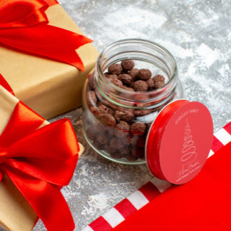 Elegant White Christmas Tree Red Christmas ラウンドシール