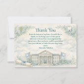 Elegant White Coat Dentist Graduation Party サンキューカード (正面)